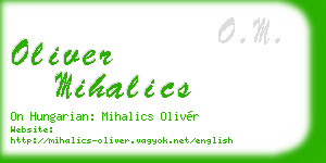 oliver mihalics business card